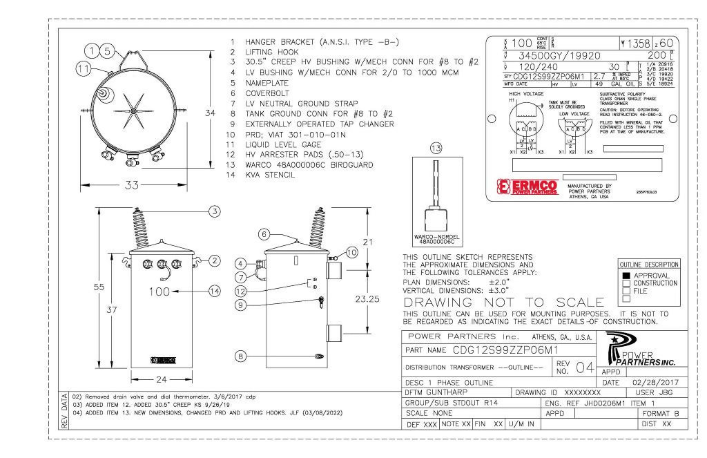 100 KVA Pole Mount Transformer