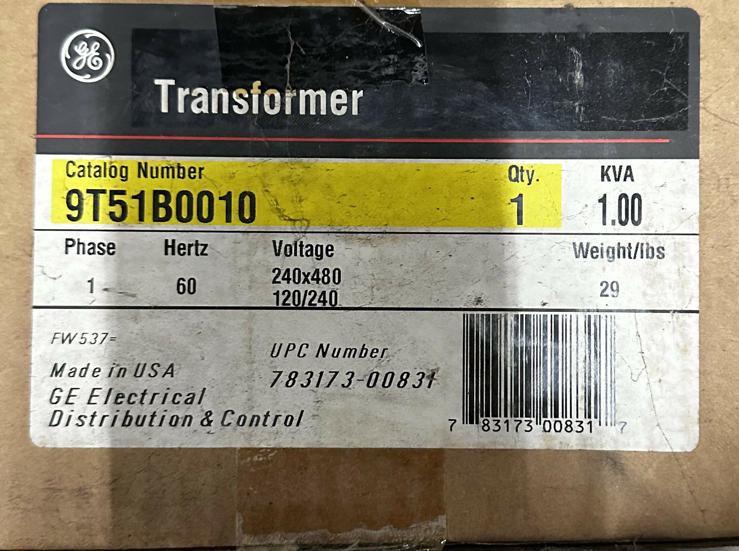GE Transformer 9T51B0010