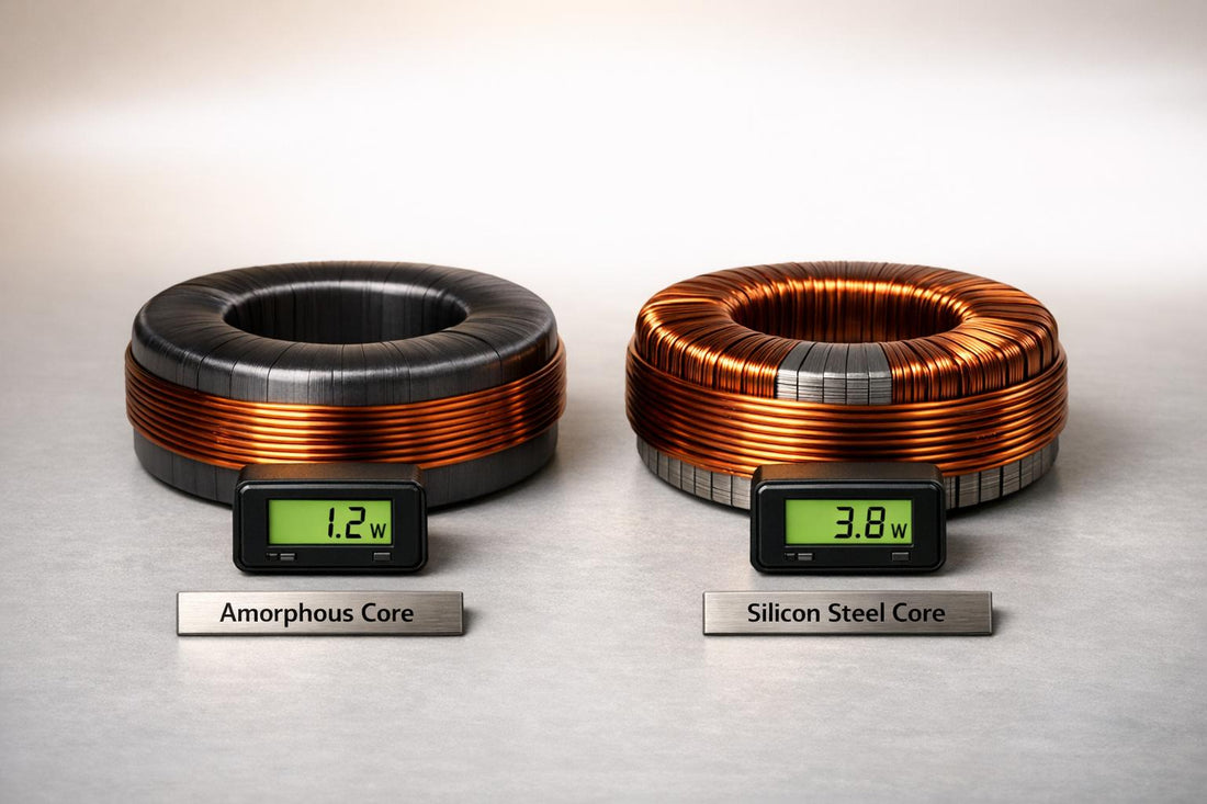 Hysteresis Losses in Amorphous vs Silicon Steel Cores