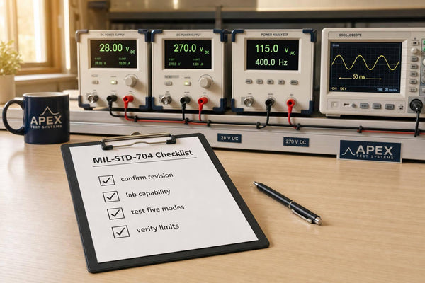 Checklist for MIL-STD-704 Compliance Testing