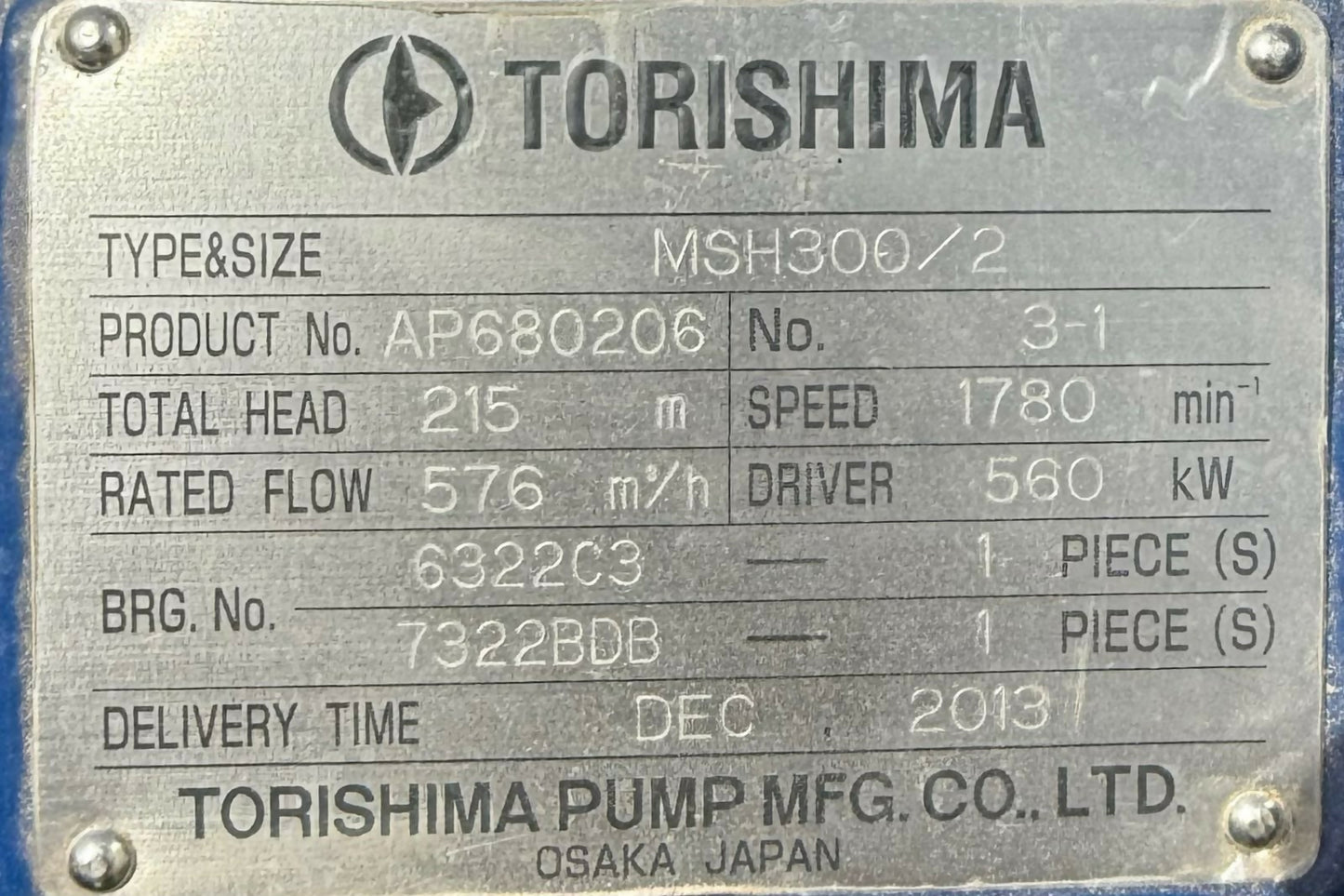 TORISHIMA MSH300/2