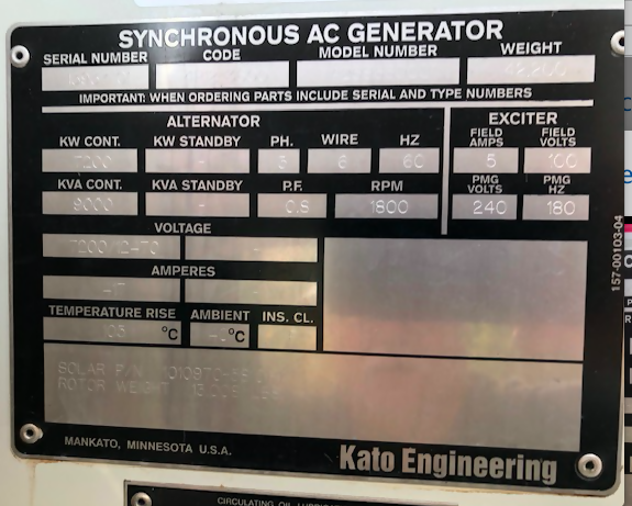 Solar Taurus 70 Gas Turbine Power Plant – 7.1 MW – Utility Maintained