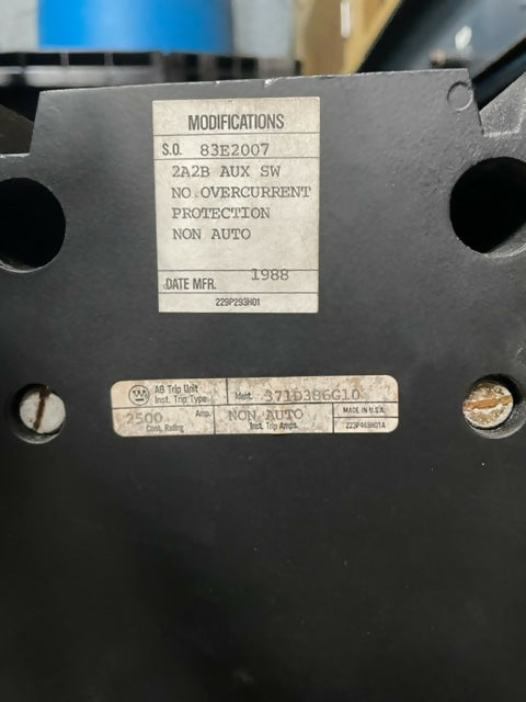 Siemens 1600A & Westinghouse 2500A Circuit Breakers – Qty 4 Available