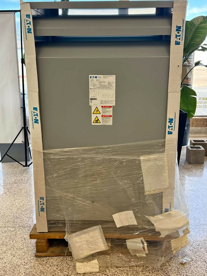 New Eaton 225 kVA Dry-Type Distribution Transformer 480V Delta to 208Y/120V 3 Phase