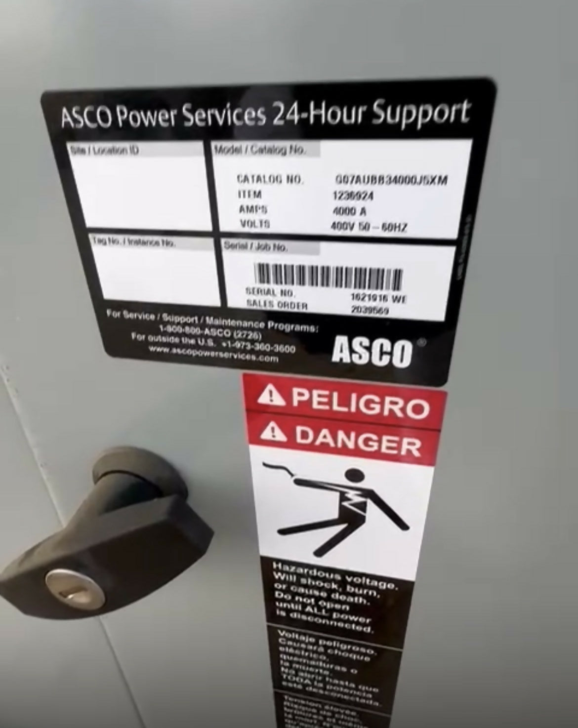 ASCO AUTOMATIC TRANSFER SWITCH 800A 1200A 1600A 4000A 7000 series