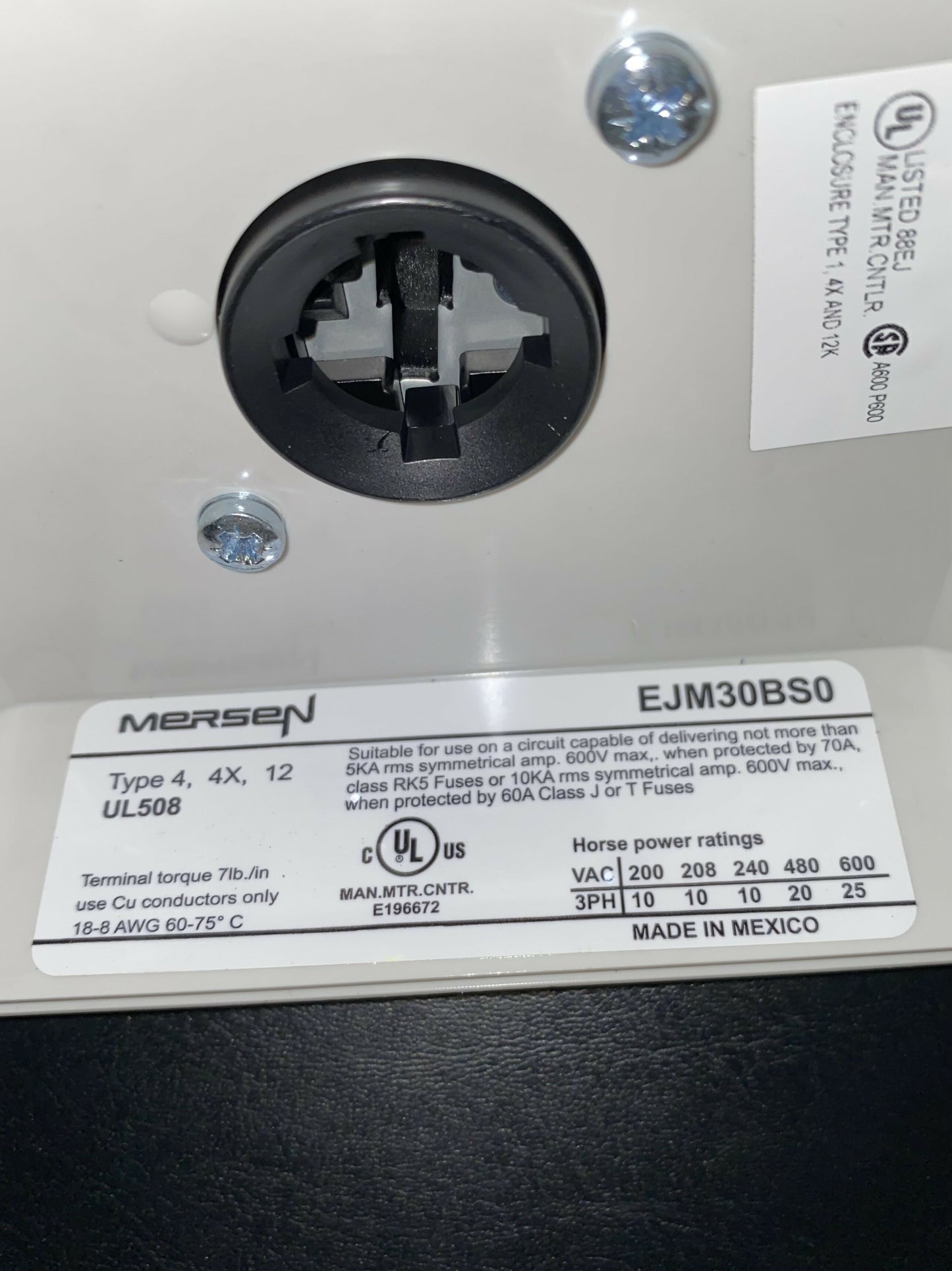 Mersen non-fusible enclosed disconnect switch, new — Electrical Trader