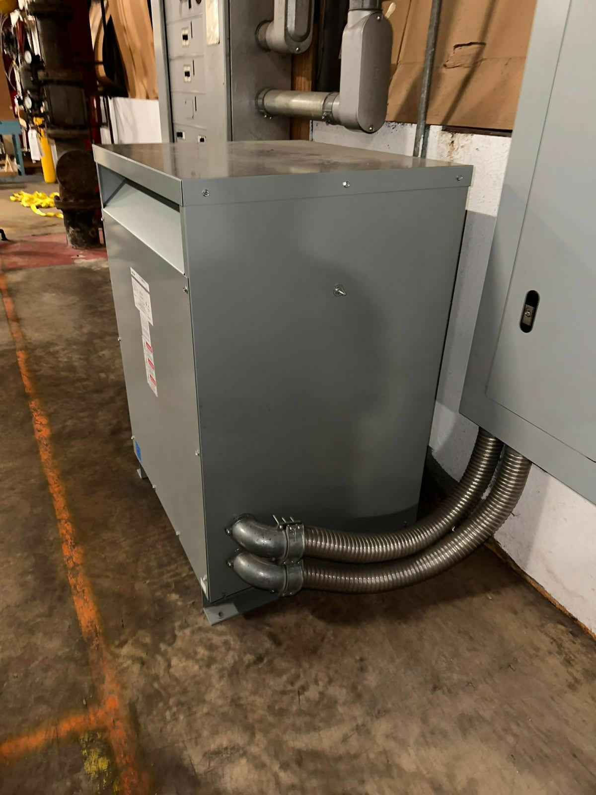 Federal Pacific 150 kVA dry-type distribution transformer, 480V to 208Y/120V, used — Electrical Trader