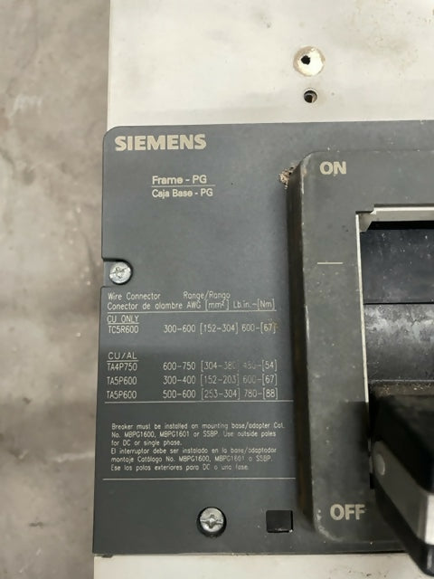 Siemens 1600A & Westinghouse 2500A Circuit Breakers – Qty 4 Available