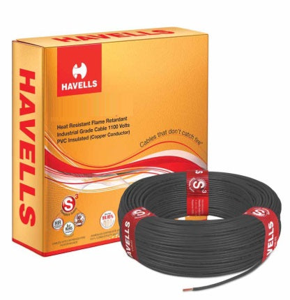 Havells Life Line 2.5 Sq.mm 1 Core Flame Retardant (FR) Industrial Cable Red, 200 m