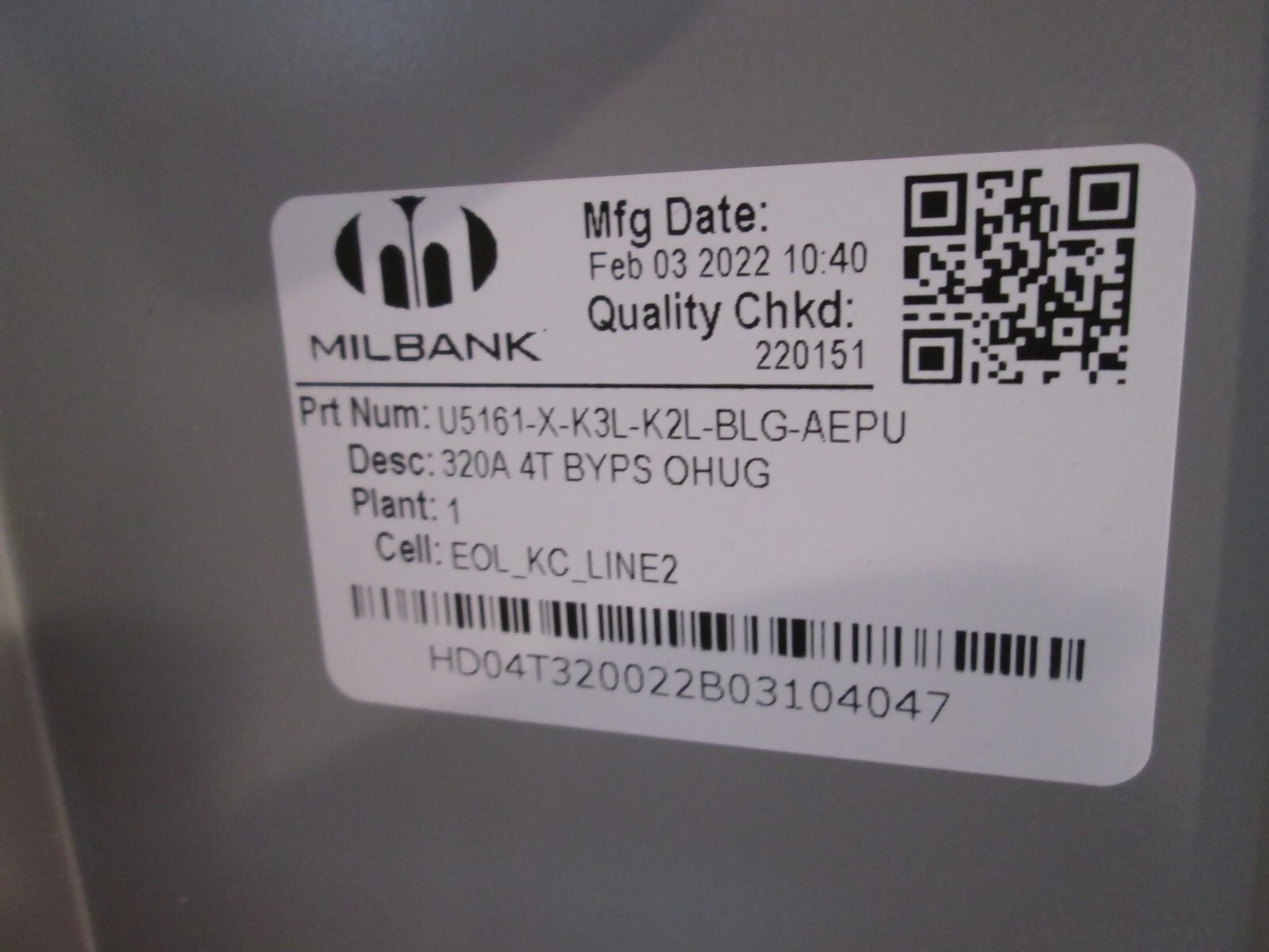 MILBANK meter can 320 amp - Single Phase