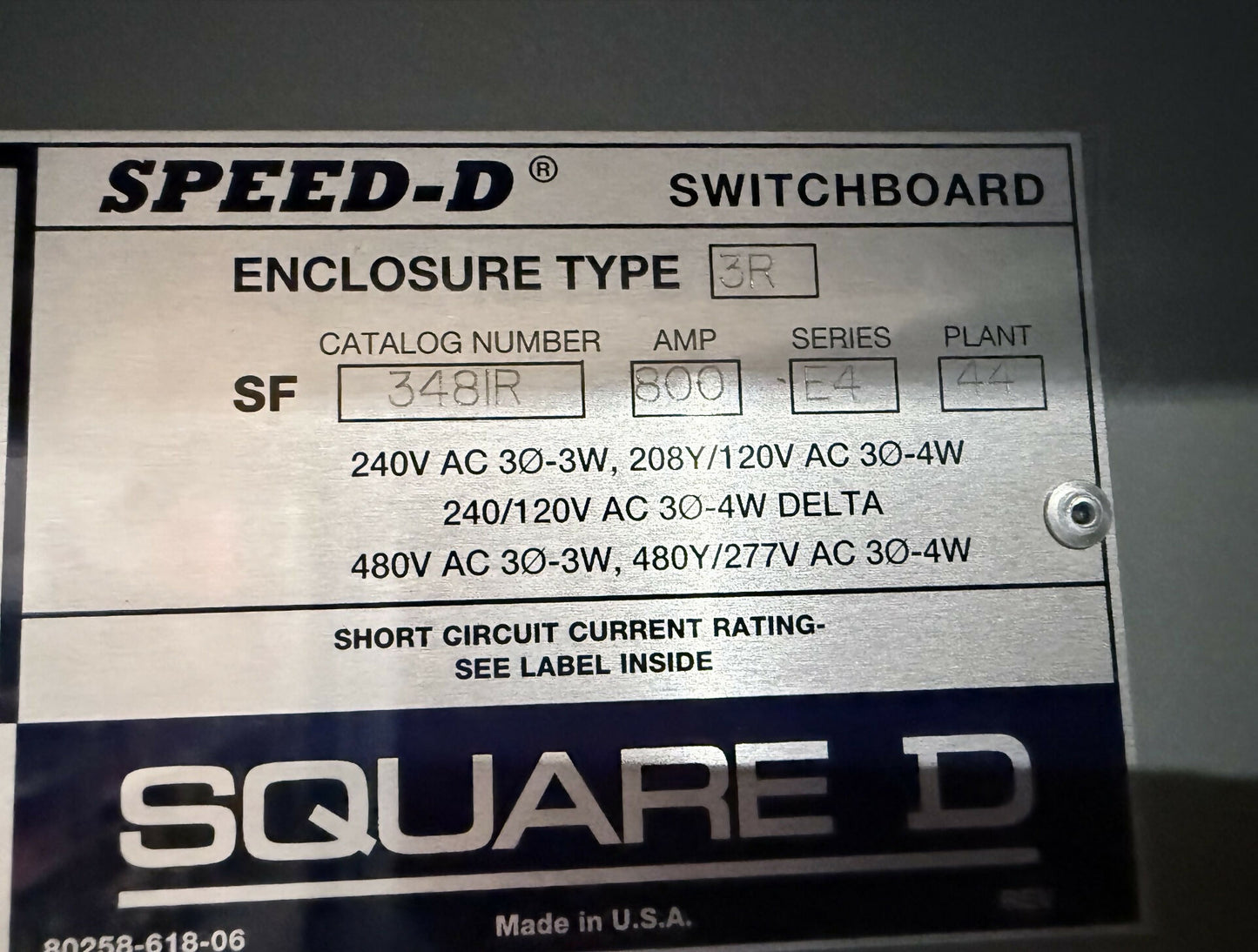 Square D Type 3R switchboard SF348IR, 800A 120/480V 3-phase 4-wire, new (2024) — Electrical Trader