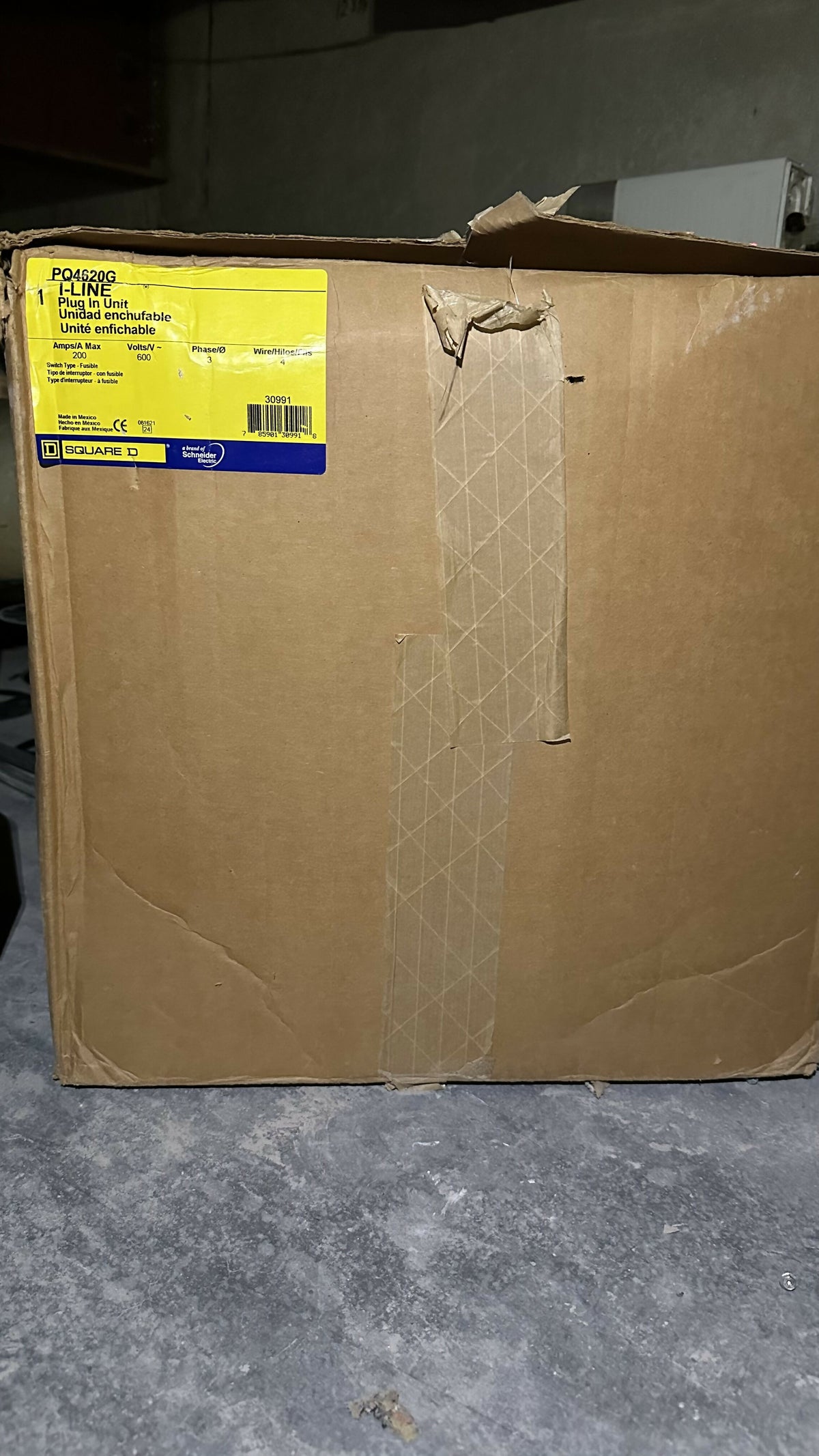 Square D PQ4620 Busway FS Plug-In Unit 200 A , 4-pole, 3-fuse 600VAC