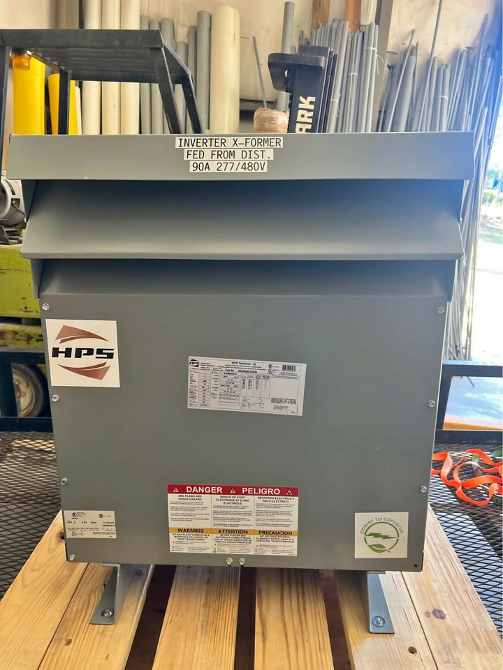 Hammond Power Sentinel G 75 kVA dry-type distribution transformer, 480V to 208Y/120V 3-phase, used — Electrical Trader
