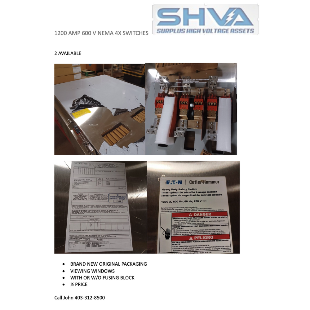 1200 AMP NEMA 4X DISCONNECT SWITCH