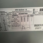 Hammond Power Sentinel G 75 kVA dry-type distribution transformer, 480V to 208Y/120V 3-phase, used — Electrical Trader
