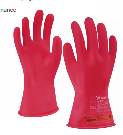 Tilsatec Pulse™ Class 0 Electrical Insulating Glove - Red, 11", Straight/Beaded Cuff, Size 7 (24-0010)