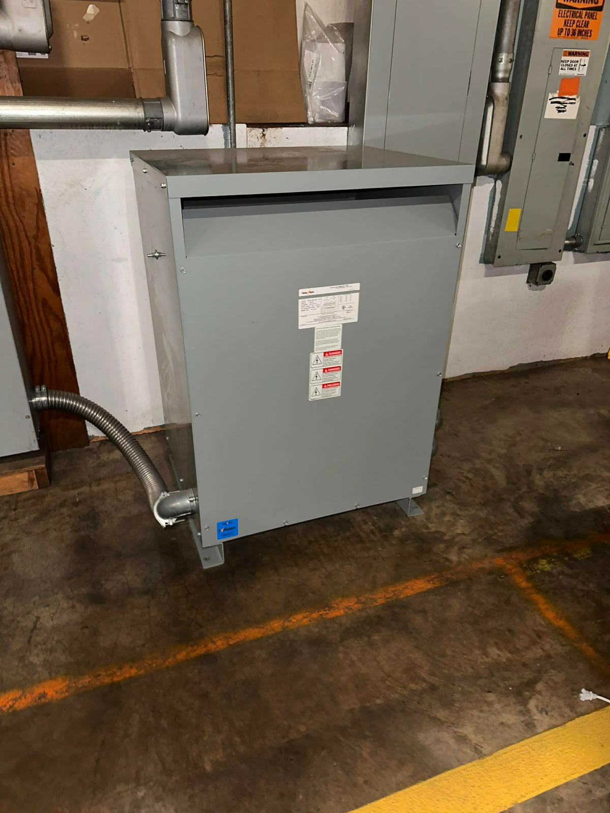 Federal Pacific 150 kVA dry-type distribution transformer, 480V to 208Y/120V, used — Electrical Trader