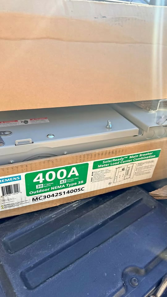 Siemens 400 Amp SolarReady Meter Main Breaker Load Center Combo Panel