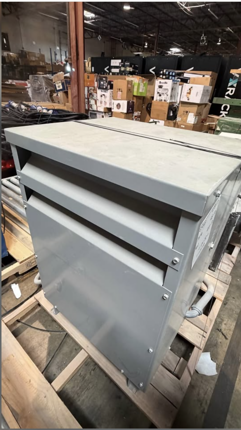 Eaton 30 kVA dry-type distribution transformer, 480V delta to 208Y/120V, used (2018) — Electrical Trader