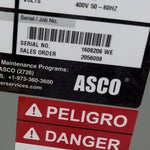 ASCO AUTOMATIC TRANSFER SWITCH 800A 1200A 1600A 4000A 7000 series