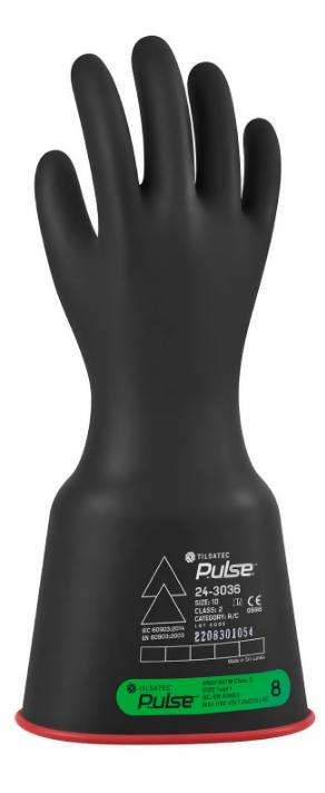 Tilsatec Pulse™ Class 3 Electrical Insulating Glove - Dual Black/Red, 16", Bell/Beaded Cuff, Size 8 (24-3036)