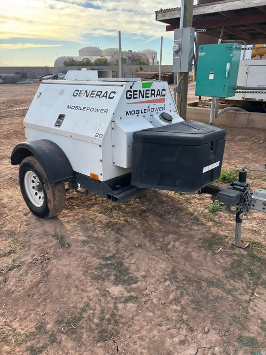 Generac MLG20 towable diesel generator, 20kW single-phase (Isuzu 4LE1), used (2014) — Electrical Trader