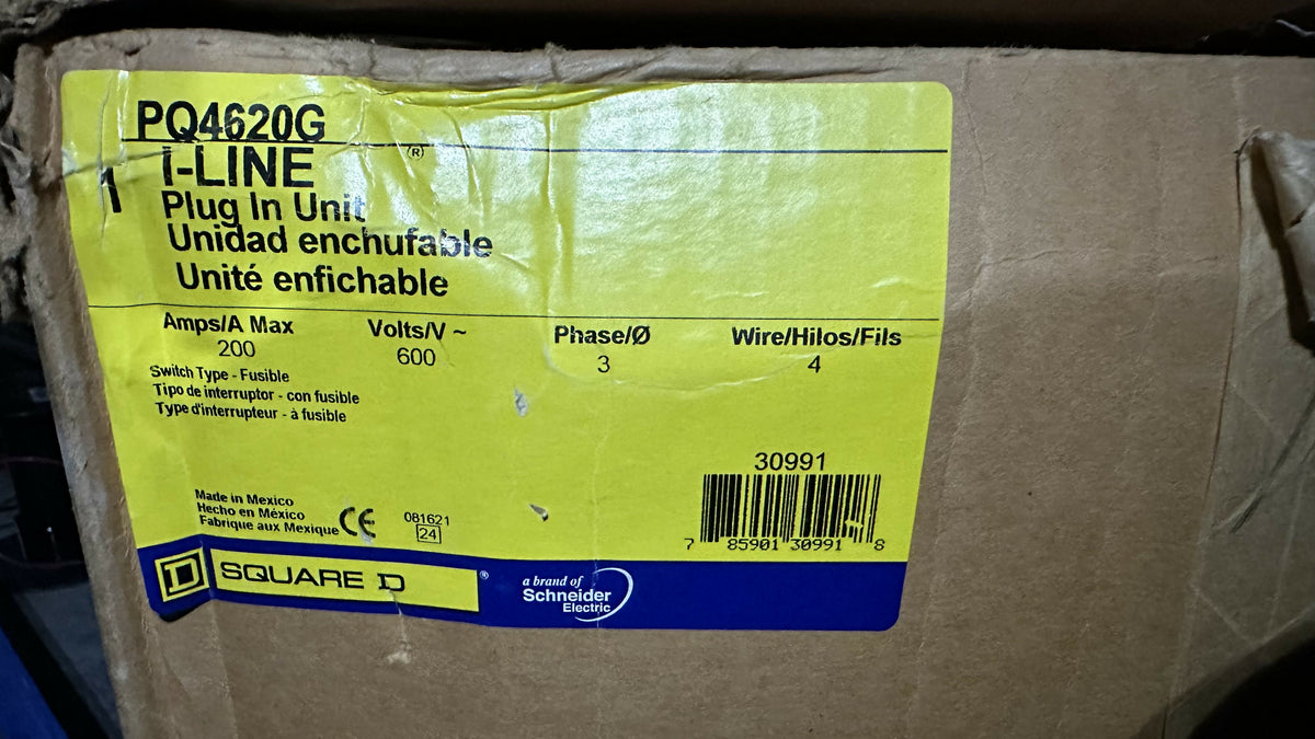 Square D PQ4620 Busway FS Plug-In Unit 200 A , 4-pole, 3-fuse 600VAC