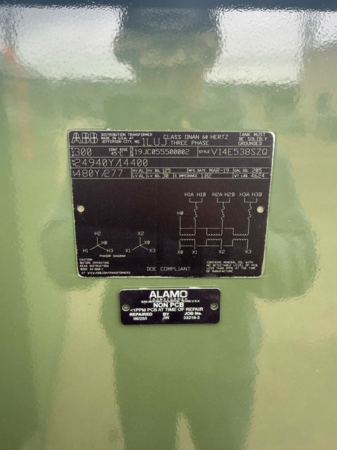 ABB 300 kVA three-phase pad-mount transformer (V14E538SZQ), refurbished (2019) — Electrical Trader
